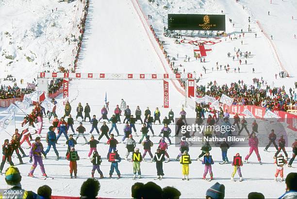 General view of the action during the Olympic Games in Albertville, France. Mandatory Credit: Nathan Bilow /Allsport