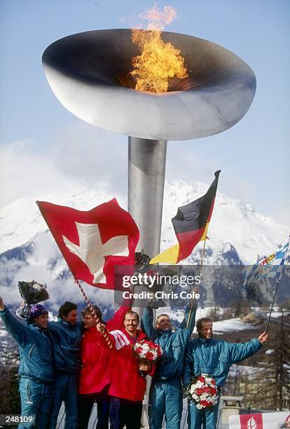 General view of the Olympic flame during the Olympic Games in Albertville, France. Mandatory Credit: Chris Cole /Allsport