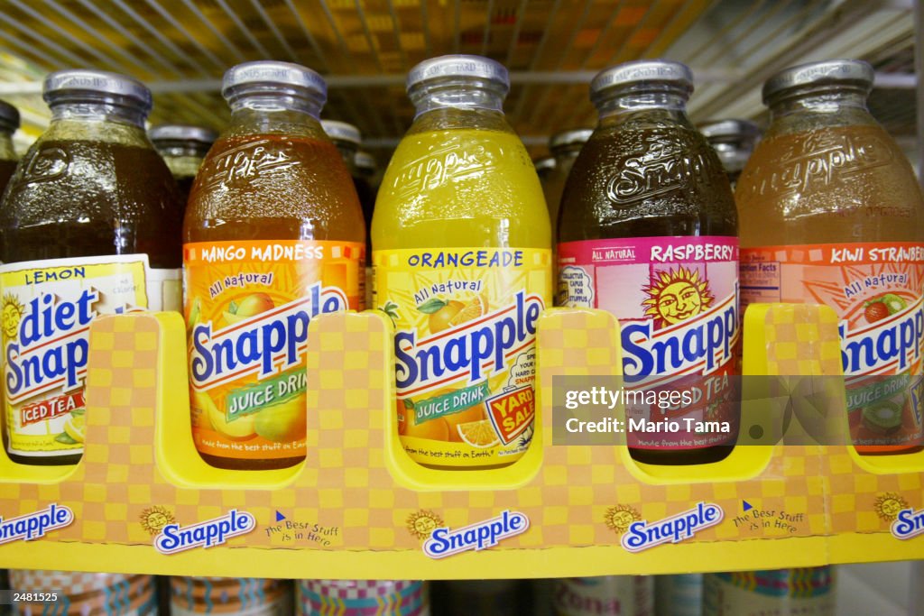 Snapple Maker Bottles of Snapple are seen for sale September 10, 2003 in New York ...
