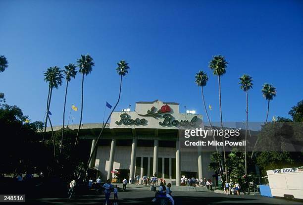 General view of the Rose Bowl stadium in Pasadena, California.