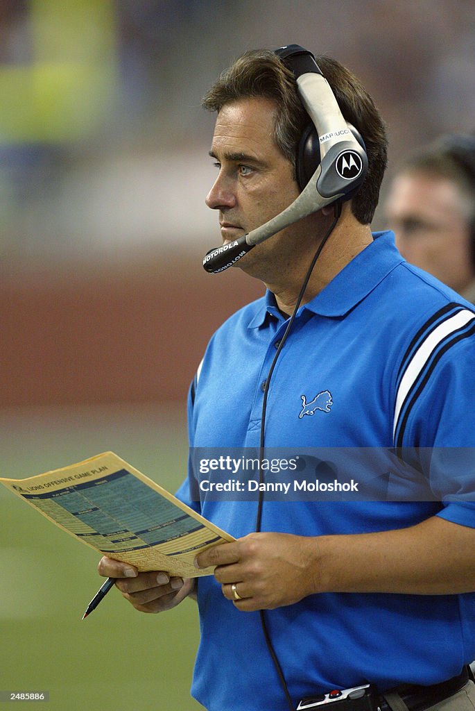 Head coach Steve Mariucci of the Detroit Lions watches the game... News Photo Getty Images