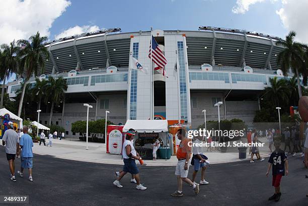 General view of Pro Player Stadium during the game between the Houston Texans and the Miami Dolphins on September 7, 2003 in Miami, Florida. The...