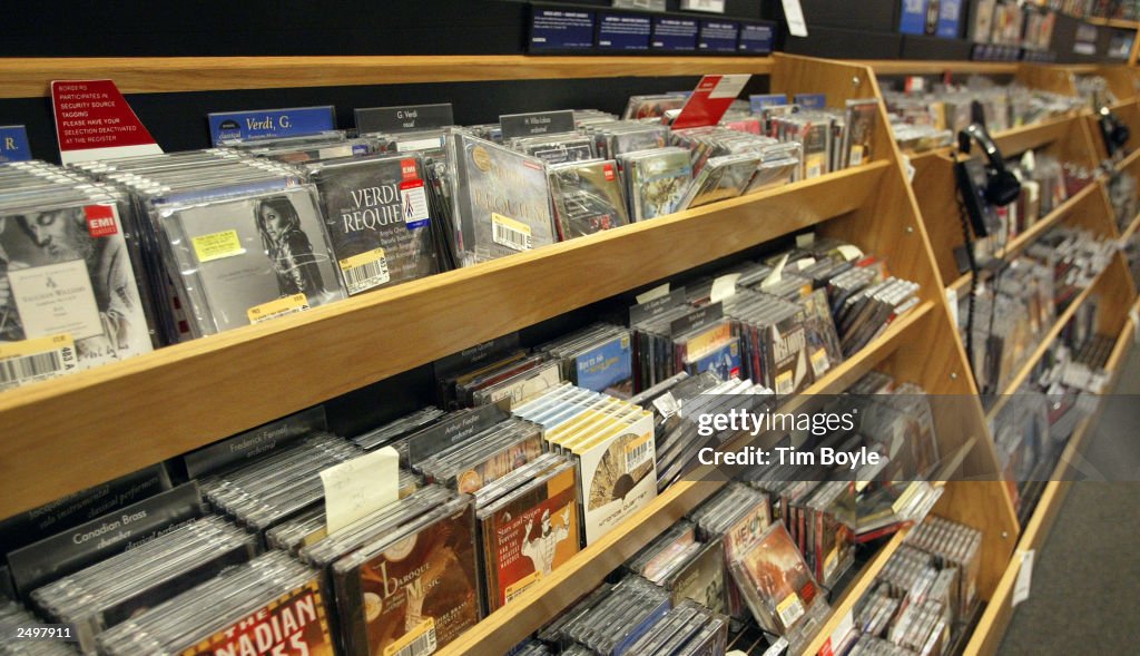 Music CDs are displayed in a Borders Books and Music store September ...