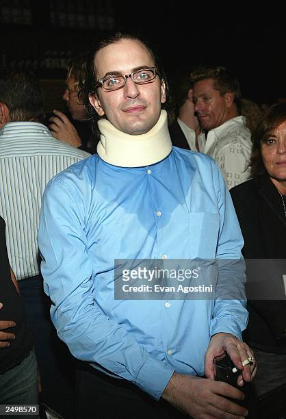 Fashion designer Marc Jacobs attends the after party for the Marc Jacobs Spring/Summer 2004 Collection fashion show at the Maritime hotel during the...