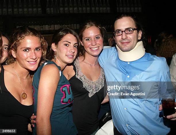 Fashion designer Marc Jacobs and friends attend the after party for the Marc Jacobs Spring/Summer 2004 Collection fashion show at the Maritime hotel...