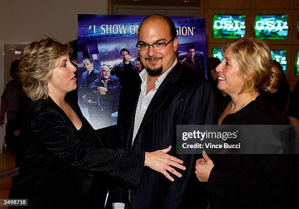 Executive producers Ann Donahue and Carol Mendelsohn and show creator Anthony Zuiker attend a special screening of the fourth-season premiere episode...