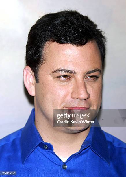 Talk show host Jimmy Kimmel announces nominations for the 31st Annual American Music Awards at the Beverly Hills Hotel on September 16, 2003 in...