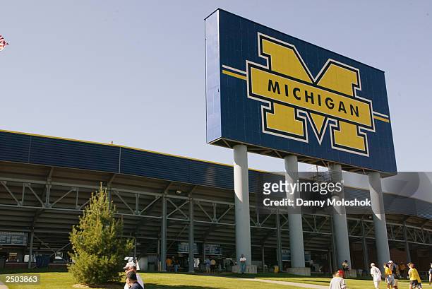 General view of the entrance to Michigan Stadium prior to the game between the Michigan Wolverines and the Houston Cougars on September 6, 2003 in...