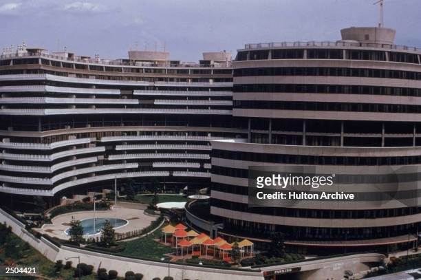 An exterior view of the Watergate Hotel in Washington, D.C. Which contained the headquarters of the Democratic National Party burglarized on June 17,...