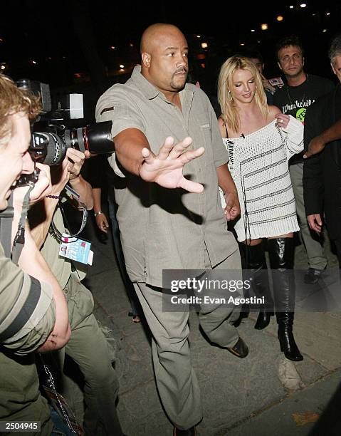 Singer Britney Spears attends the Diesel StyleLab Spring/Summer 2004 Fashion Show during Mercedes-Benz Fashion Week at Bryant Park September 17, 2003...
