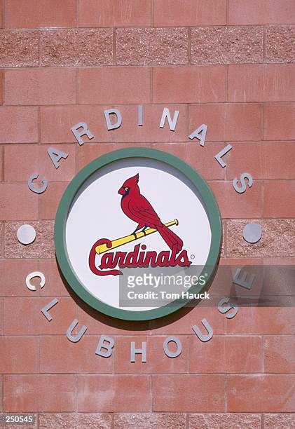 The St. Louis Cardinals logo outside the clubhouse during Spring Training at Roger Dean Stadium in Jupiter, Florida. Mandatory Credit: Tom Hauck...
