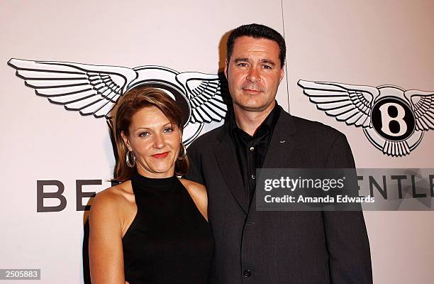 Bentley CEO Alasdair Stewart and wife Nicola arrive at the "Pure Anticipation" exhibition launch party at the Gagosian Gallery on September 17, 2003...