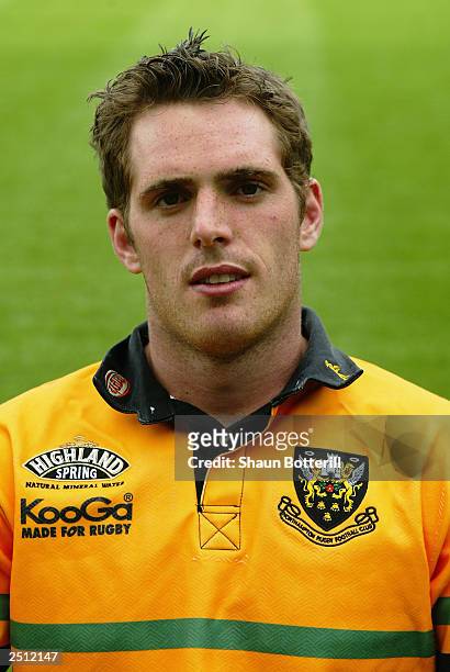 Portrait of John Clarke of Northampton during the Northampton Saints squad photocall on September 9, 2003 at Franklins Gardens in Northampton,...
