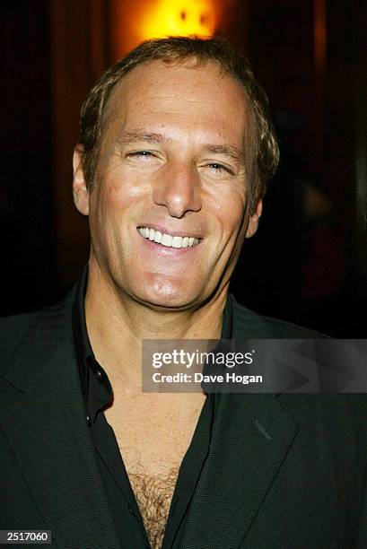 American Singer Michael Bolton attends the pre-award cocktail party for the 14th World Music Awards at the Hotel Du Paris on March 5, 2002 in Monte...