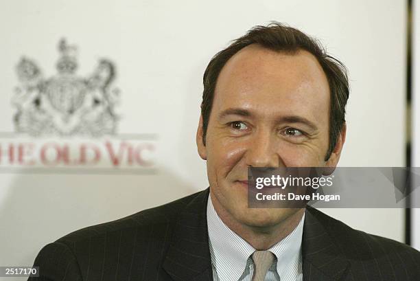 American actor and new director Kevin Spacey attends the "Grand Concert" for the Old Vic Theatre in Old Billingsgate Market on February 5, 2003 in...