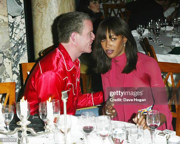 British Supermodel Naomi Campbell and friend Dan Matthews attend the pre-award cocktail party for the 14th World Music Awards at the Hotel Du Paris...