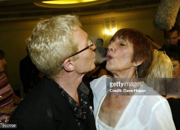 British comedian Paul O'Grady a.k.a. "Lily Savage" and actress June Brown who plays "Dot Cotton" from the program "Eastenders" attend the "TV Quick...