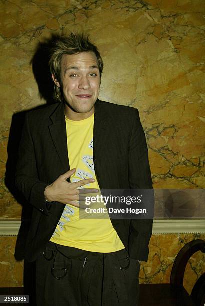 British singer Will Young of the program "Pop Idol" arrives at the 2003 Brit Awards after party at Home House hosted by BMG Music on February 20,...