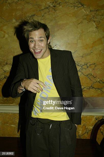 British singer Will Young of the program "Pop Idol" arrives at the 2003 Brit Awards after party at Home House hosted by BMG Music on February 20,...