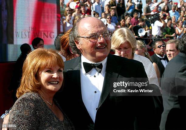 Joanie Zeck and Dennis Franz attend the 55th Annual Primetime Emmy Awards at the Shrine Auditorium September 21, 2003 in Los Angeles, California.