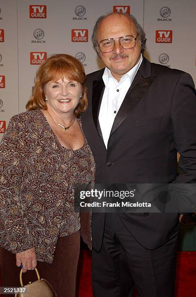 Dennis Franz and wife Joanie Zeck arrive at the first TV Guide Primetime Emmy Party at The Lot Studios in Los Angeles, California, September 21, 2003.