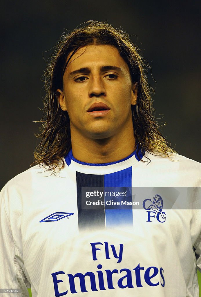 Hernan Crespo of Chelsea during the team line-up