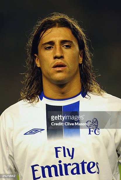 Hernan Crespo of Chelsea during the team line-up prior to the UEFA Champions League Group G match between AC Sparta Prague and Chelsea on September...