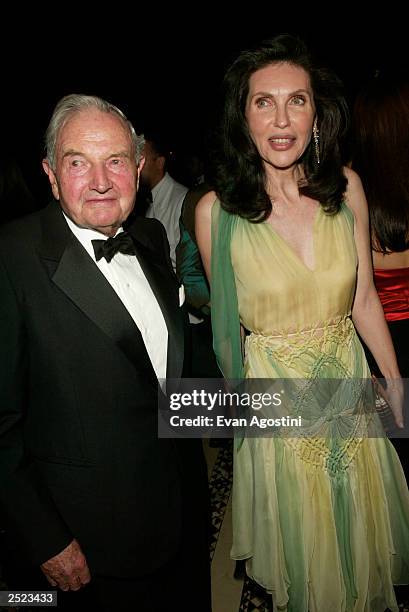 Honoree David Rockefeller with presenter Veronica Hearst at the Americans for the Arts' 7th Annual National Arts Awards at Cipriani 42nd Street in...