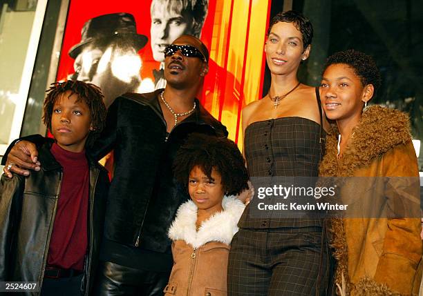 Eddie Murphy and wife Nicole and son Miles, Shane and daughter Brea at the "I SPY" movie premiere at the Cinerama Dome in Hollywood, Ca. Wednesday,...