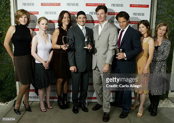 Actress Catherine Dent, actress Thora Birch, stylist Mary Zophres, stylist Phillip Bloch, vice president and publisher of Premiere magazine Paul...