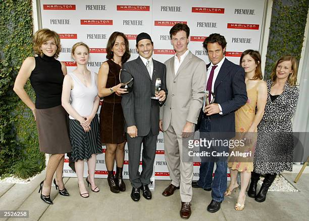 Actress Catherine Dent, actress Thora Birch, stylist Mary Zophres, stylist Phillip Bloch, vice president and publisher of Premiere magazine Paul...