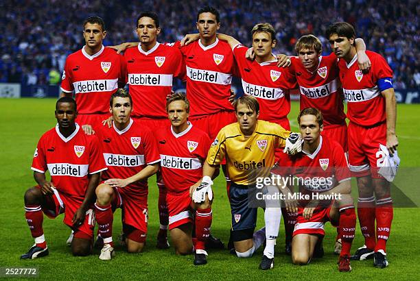 Stuttgart team group taken before the UEFA Champions League Group E match between Glasgow Rangers and VFB Stuttgart held on September 16, 2003 at...