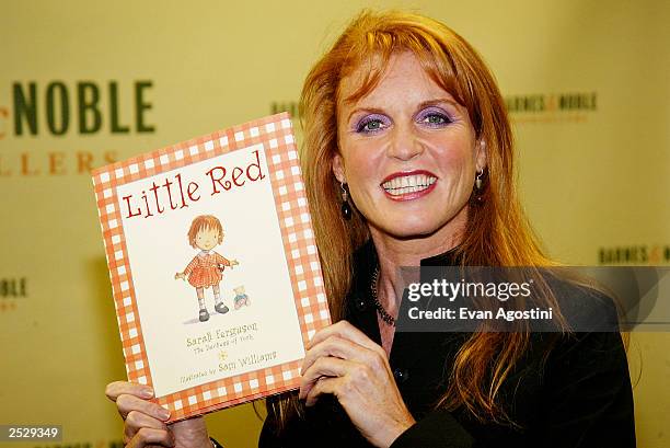 The Duchess Of York, Sarah Ferguson promotes her new children's book " Little Red" at Barnes & Noble September 23, 2003 in New York City.