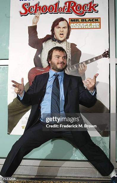 Actor Jack Black attends the premiere of the movie "School of Rock", September 24, 2003 in Hollywood, California.