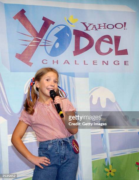 Taylor Marie Ware of Franklin, Tennessee, nine-years-old, performs her winning number at the Times Square Studios for the National Finals of the...