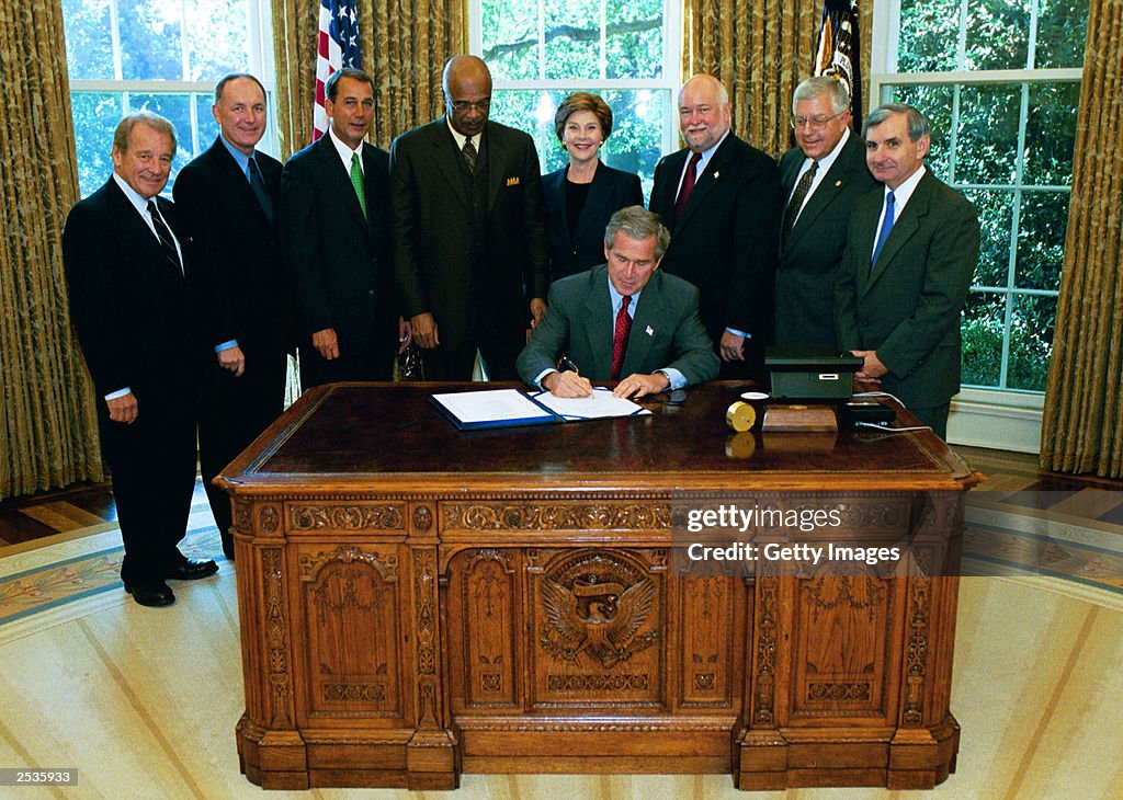 Bush Signs The Museum And Library Services Act