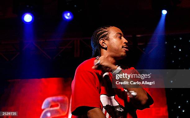 Musician Ludacris performs during the Fast and Furious DVD Release Party in Farajdo, Puerto Rico Sepetember 25, 2003. The DVD hits the streets on...
