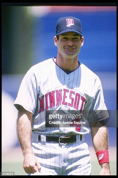 Infielder Paul Molitor of the Minnesota Twins stands on the field during a game against the California Angels at Anaheim Stadium in Anaheim,...