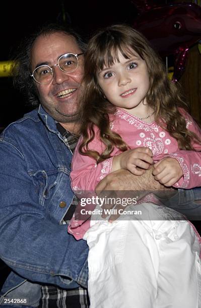 Presenter Danny Baker and daughter arrive for the premiere of Finding Nemo at the Odeon, Leicester Square September 28, 2003 in London