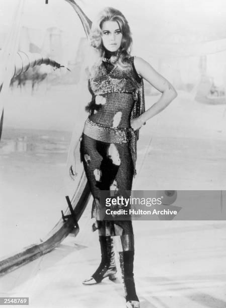 Jane Fonda stars in Roger Vadim's futuristic space adventure 'Barbarella'. The story is based on the comic strip created by Jean Claude Forest, 6th...