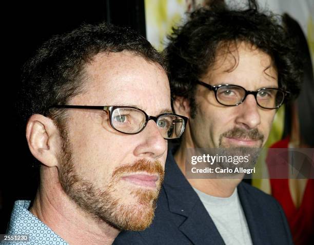 Brothers Joel Coen and director and producer Ethan Coen arrive for the world premiere of 'Intolerable Cruelty' September 30, 2003 in Beverly Hills,...