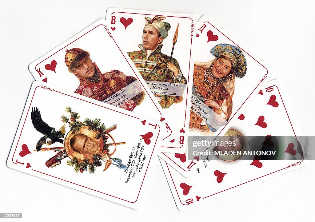 A royal flush from a pack of Russian pla