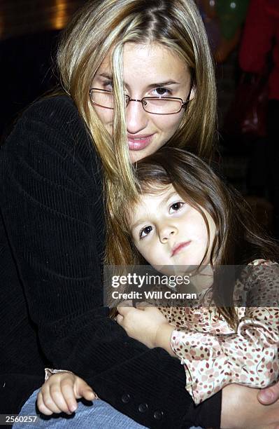 Pop singer Mel Blatt and her daughter Lilyella Zender Blatt arrive for the Gala Screening of Charlotte's Web at Planet Hollywood October 4, 2003 in...