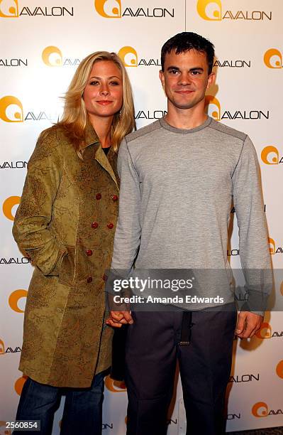 Actor Travis Wester and Molly Schade arrive at the Grand Debut of "Avalon" on October 3, 2003 in Hollywood, California.