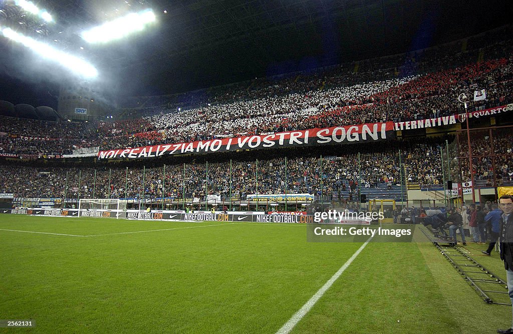 Milan supporters enjoy the atmosphere