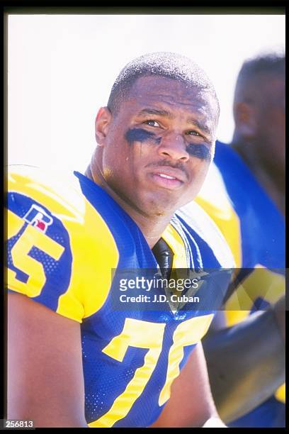 Marco Farr of the St. Louis Rams during the Rams 31-28 loss to the Arizona Cardinals at Sun Devil Stadium in Tempe, Arizona. Mandatory Credit: J.D....