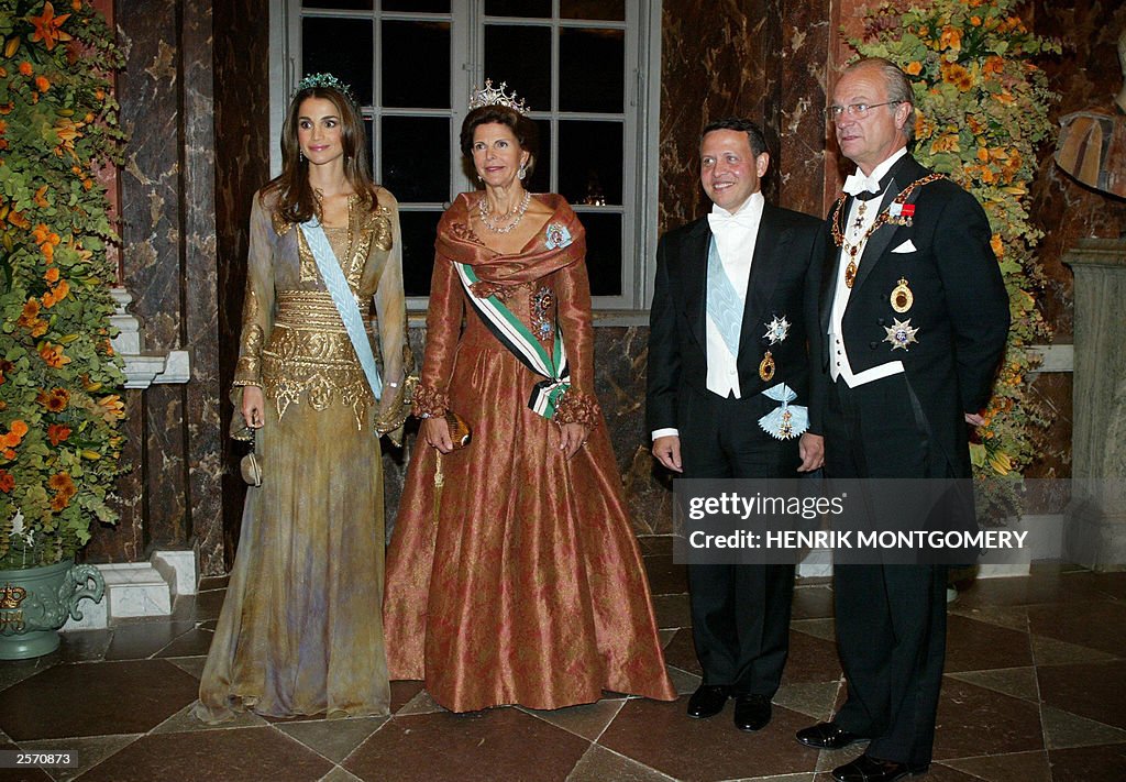 Fr L to R, Jordanian Queen Rania, Swedi