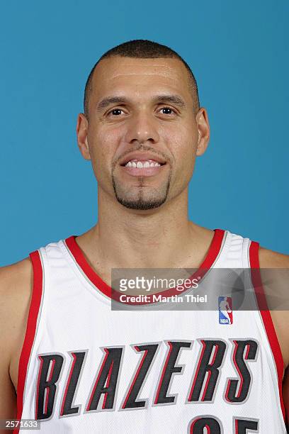 Tracy Murray of the Portland Trail Blazers poses for a portrait during NBA Media day at the Blazers Practice Facility on October 2, 2003 in Portland,...