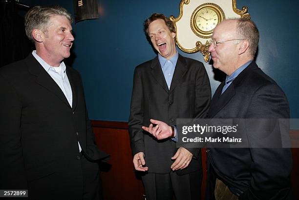 Producer John Lions, director Peter Hedges and United Artists' Bingham Ray attend the premiere of "Pieces of April" at the Sunshine Theatre October...