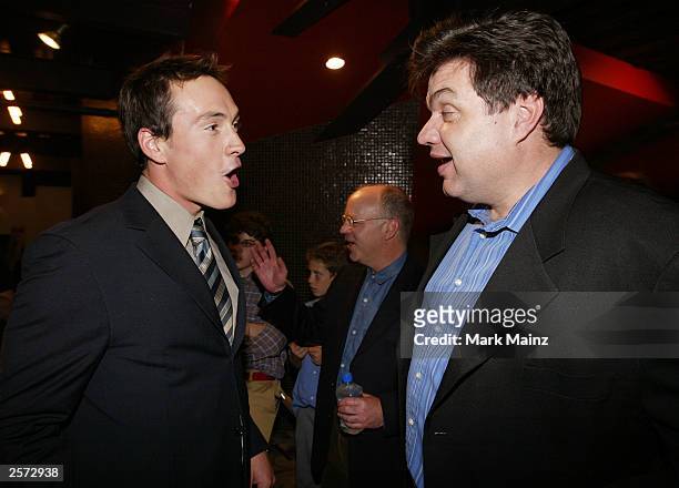 Actors Chris Kline and Oliver Platt attend the premiere of "Pieces of April" at the Sunshine Theatre October 8, 2003 in New York City.